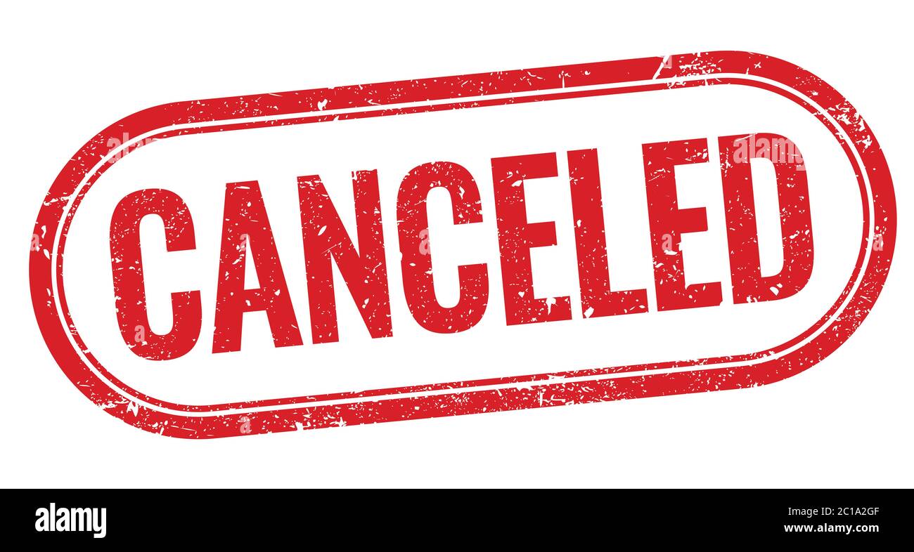 TAMPON rectangle rouge grungy ANNULÉ. Banque D'Images