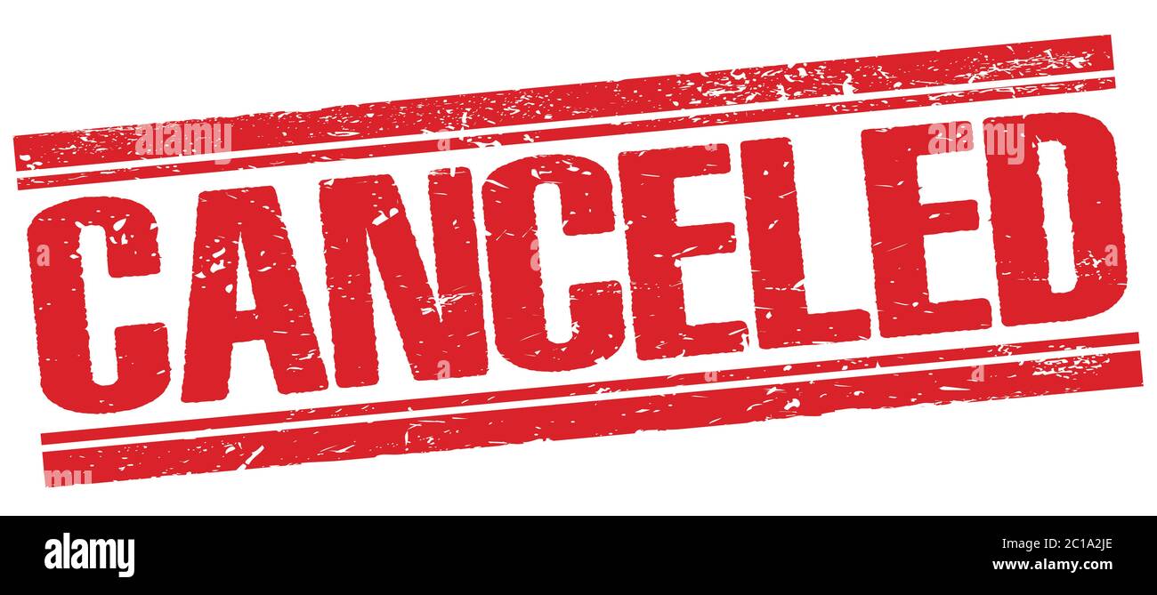 TAMPON rectangle rouge grungy ANNULÉ. Banque D'Images