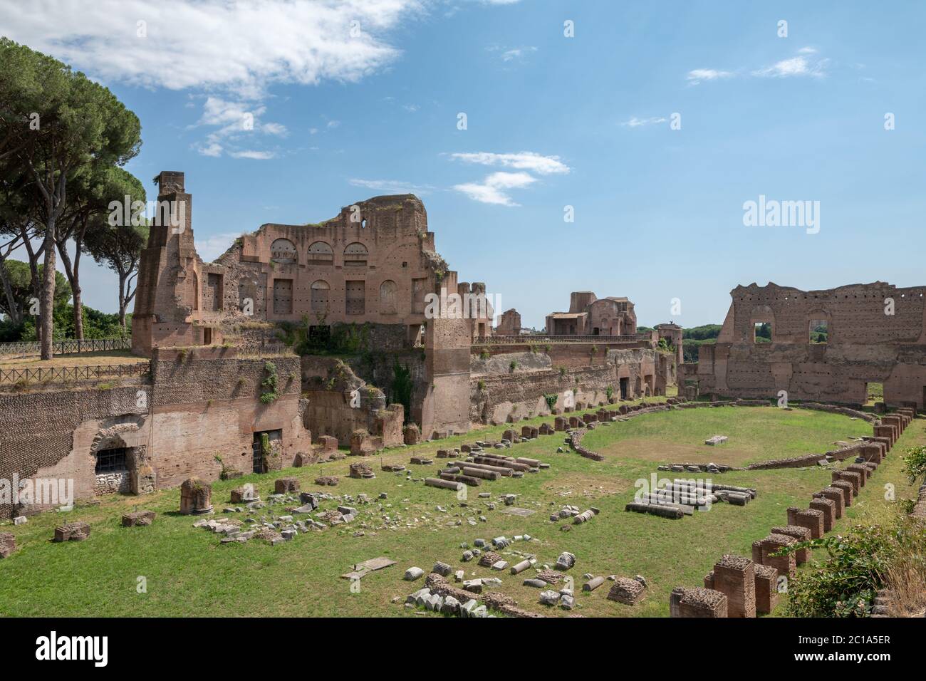 Rome, Italie - 20 juin 2018 : vue panoramique sur le Cirque Maxime (Circo Massimo) est un ancien char romain-racing stadium et divertissement de masse ve Banque D'Images