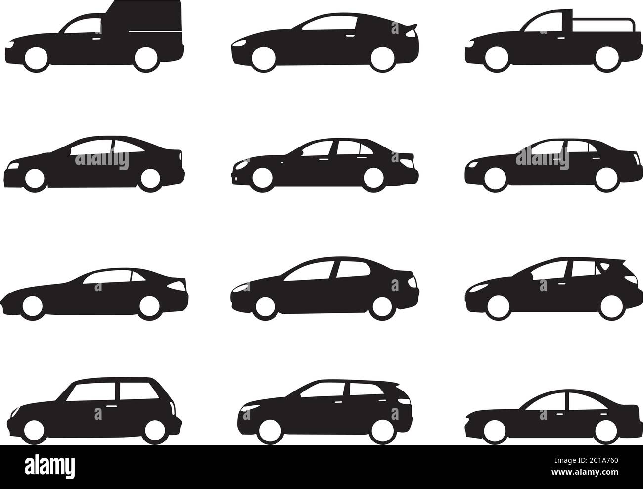 Icônes de voiture blanches. Illustration vectorielle. Illustration de Vecteur