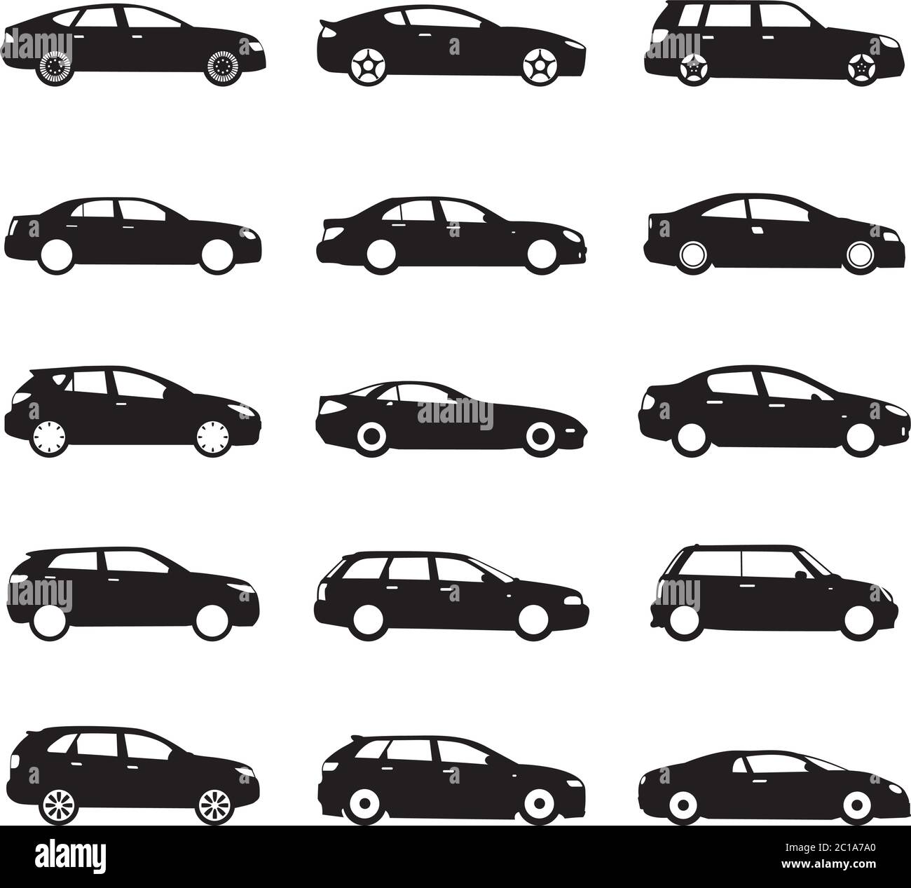 Icônes de voiture blanches. Illustration vectorielle. Illustration de Vecteur