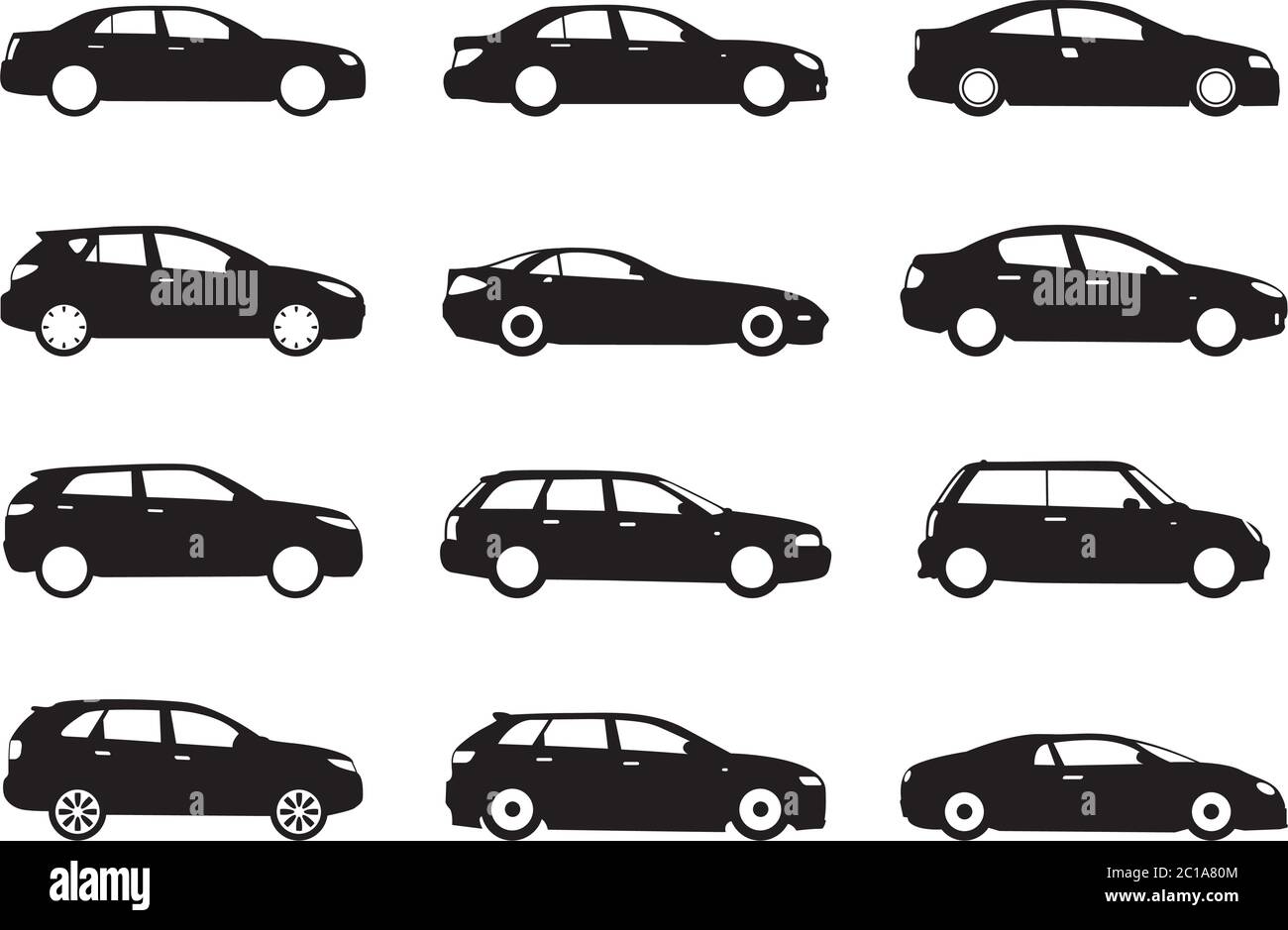 Icônes de voiture blanches. Illustration vectorielle. Illustration de Vecteur