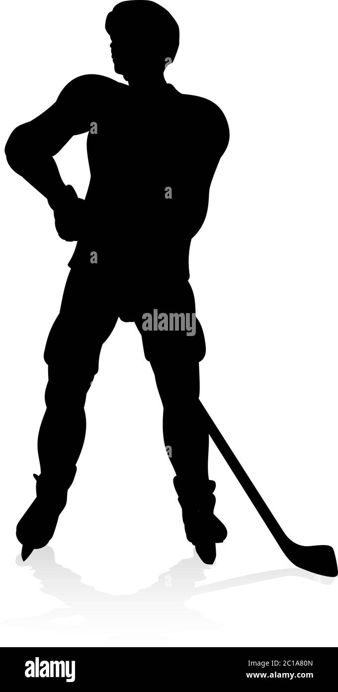 Joueur de Hockey sur glace d'ossature Illustration de Vecteur