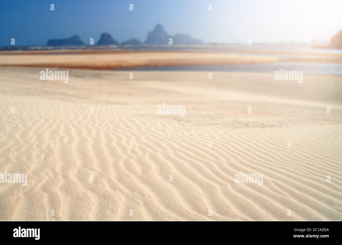 Sable blanc propre sur thai beach Banque D'Images