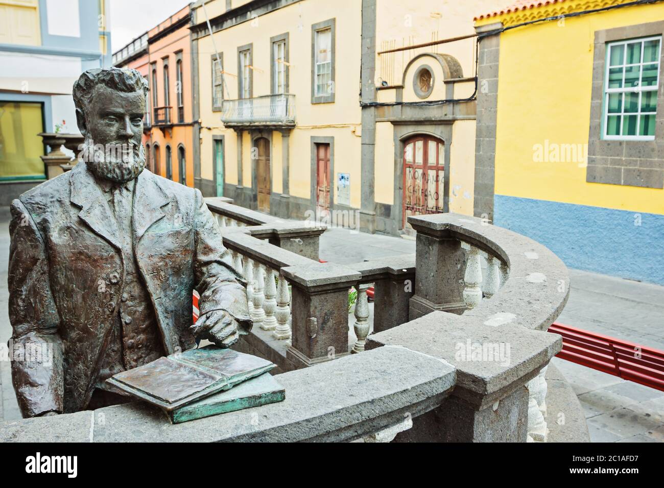 Statue du poète dimanche Rivero à Arucas - Grande Canarie Banque D'Images