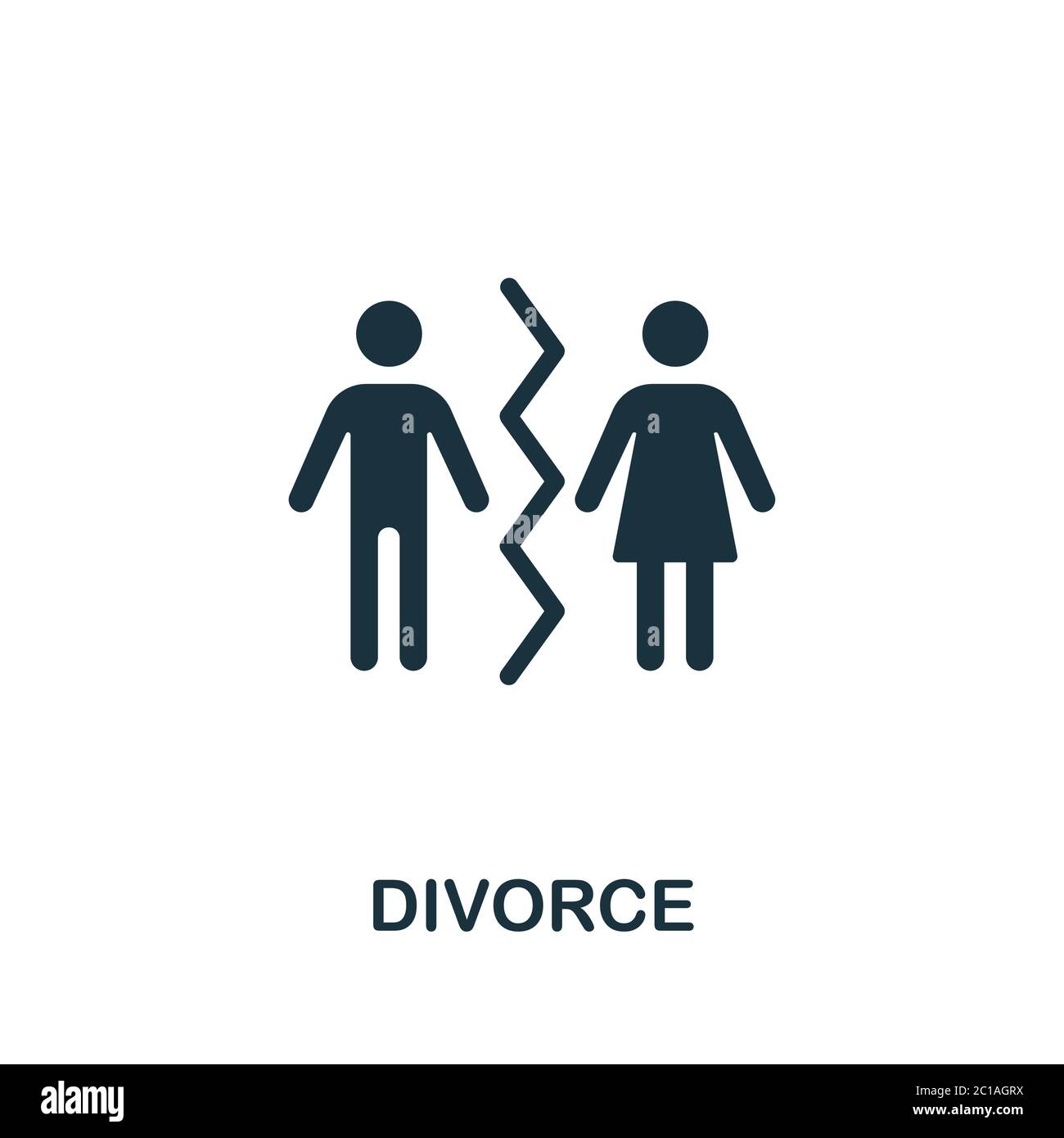 Icône divorce. Élément simple de la collection de psychologie. Icône de ...