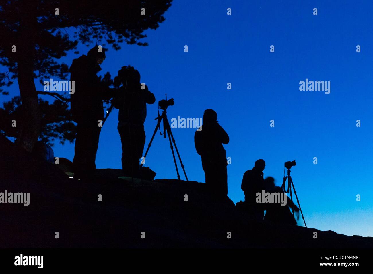 Photographes pour des photos de nuit Banque D'Images