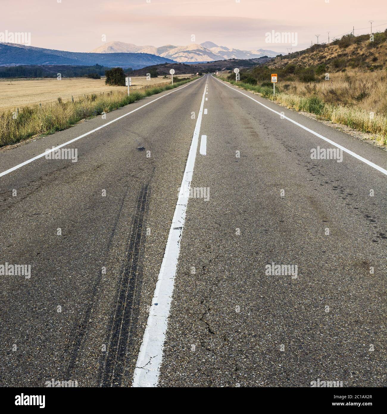Route asphaltée en Espagne Banque D'Images