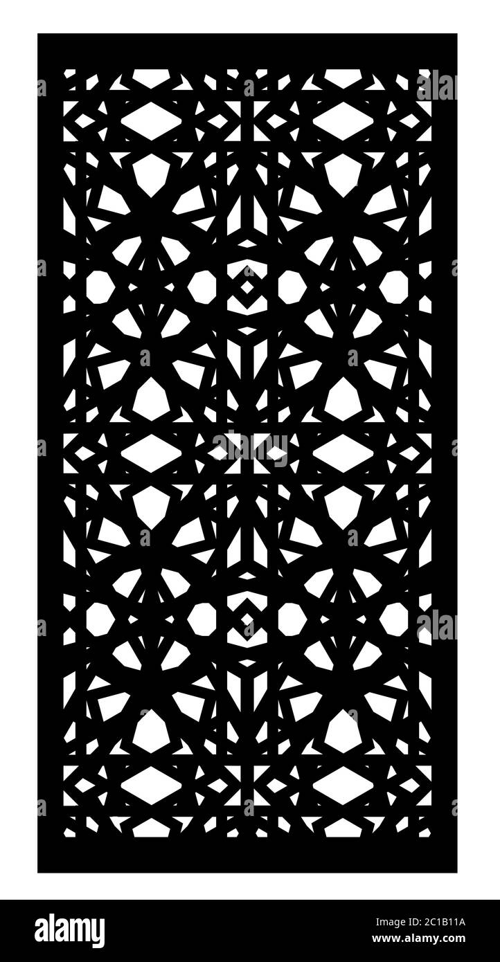 Découpe au laser. Panneau vectoriel décoratif pour découpe au laser. Gabarit pour cloison intérieure de style arabesque. Rapport 1 à 2 Illustration de Vecteur Découpe au laser. Panneau vectoriel décoratif pour découpe au laser. Gabarit pour cloison intérieure de style arabesque. Rapport 1 à 2 Illustration de Vecteur
