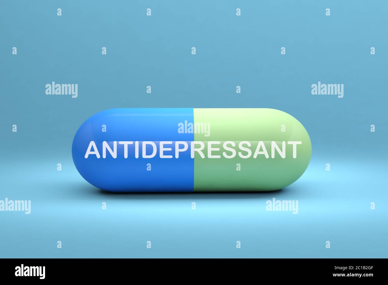 Médicament de pilule de capsule d'antidépresseur 3D Banque D'Images