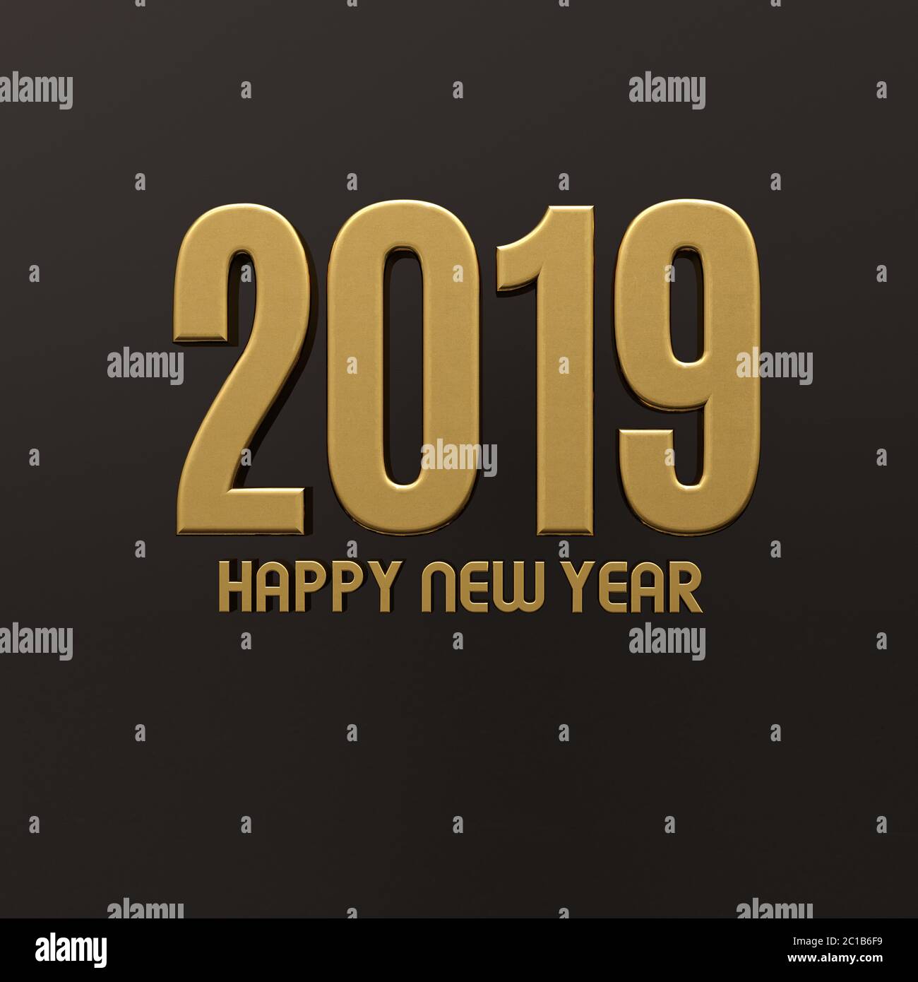 Gold bonne année 2019 texte Banque D'Images