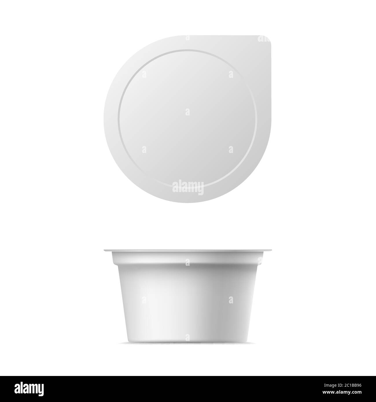 Ensemble de yaourt Vector Realistic. Maquette isolée sur fond blanc. Illustration de Vecteur