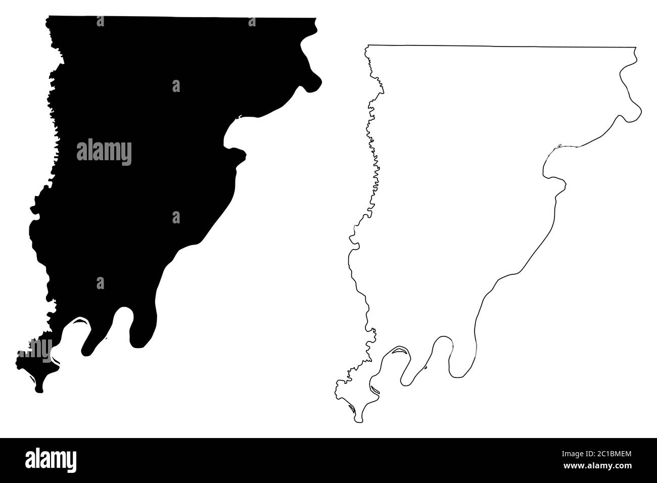 Wabash County, Illinois (comté des États-Unis, États-Unis d'Amérique, États-Unis, États-Unis) carte illustration vectorielle, scribble sketch carte Wabash Illustration de Vecteur