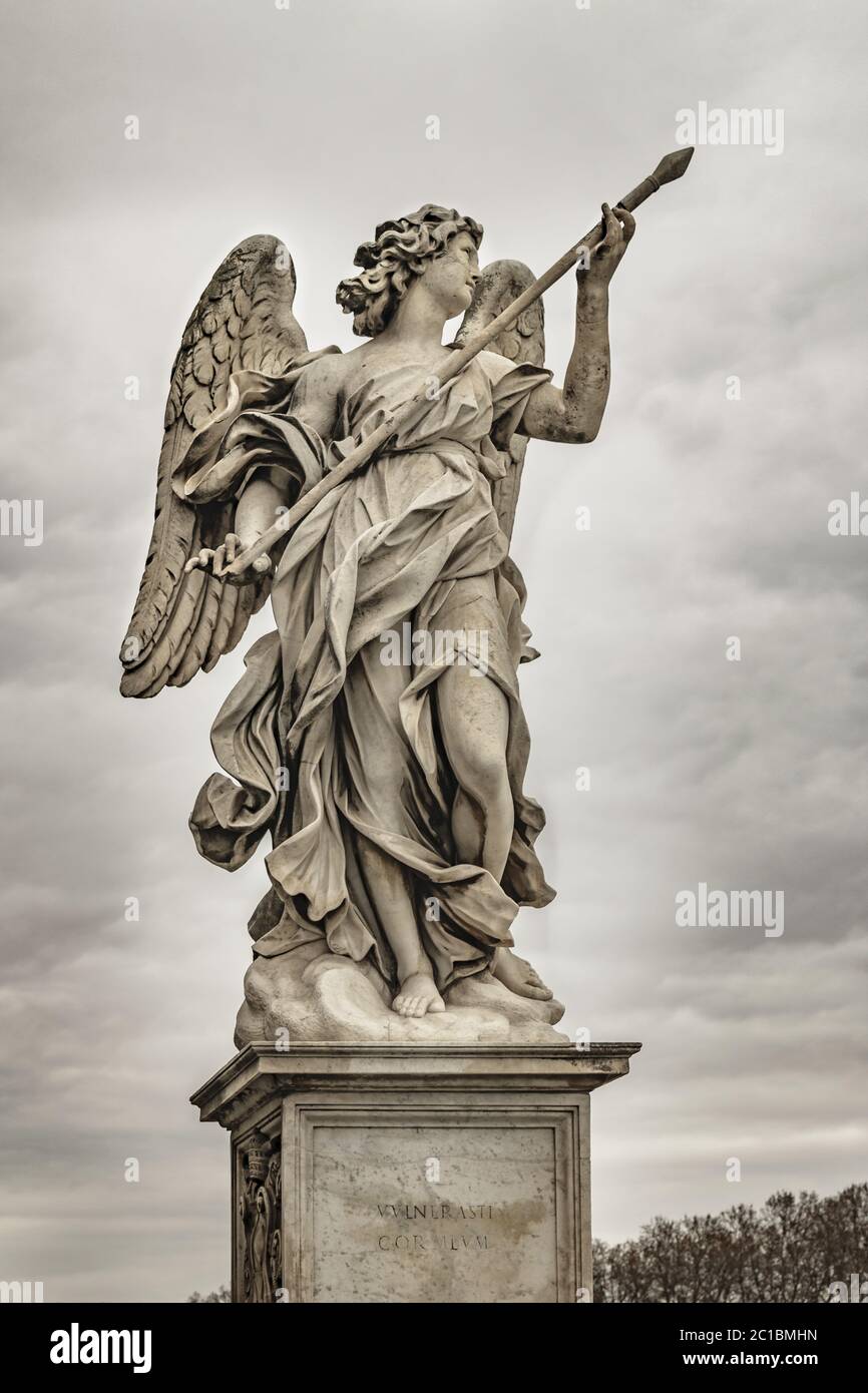 Sculpture du pont Vittorio Emanuelle II, Rome, Italie Banque D'Images