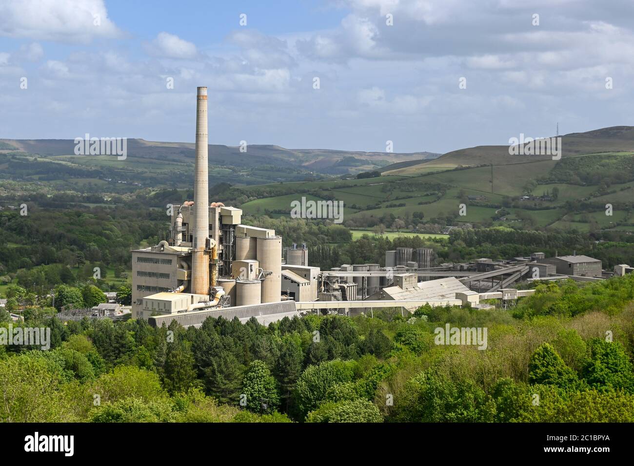 Breedon Portland Cement travaille dans Hope Valley Derbyshire, Royaume-Uni Banque D'Images