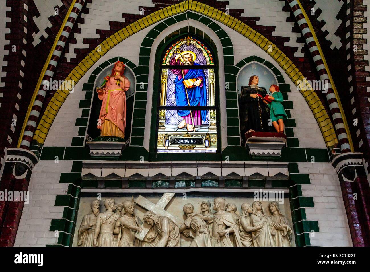 L'intérieur de la cathédrale Sainte-Marie, Yangon, Myanmar. Banque D'Images