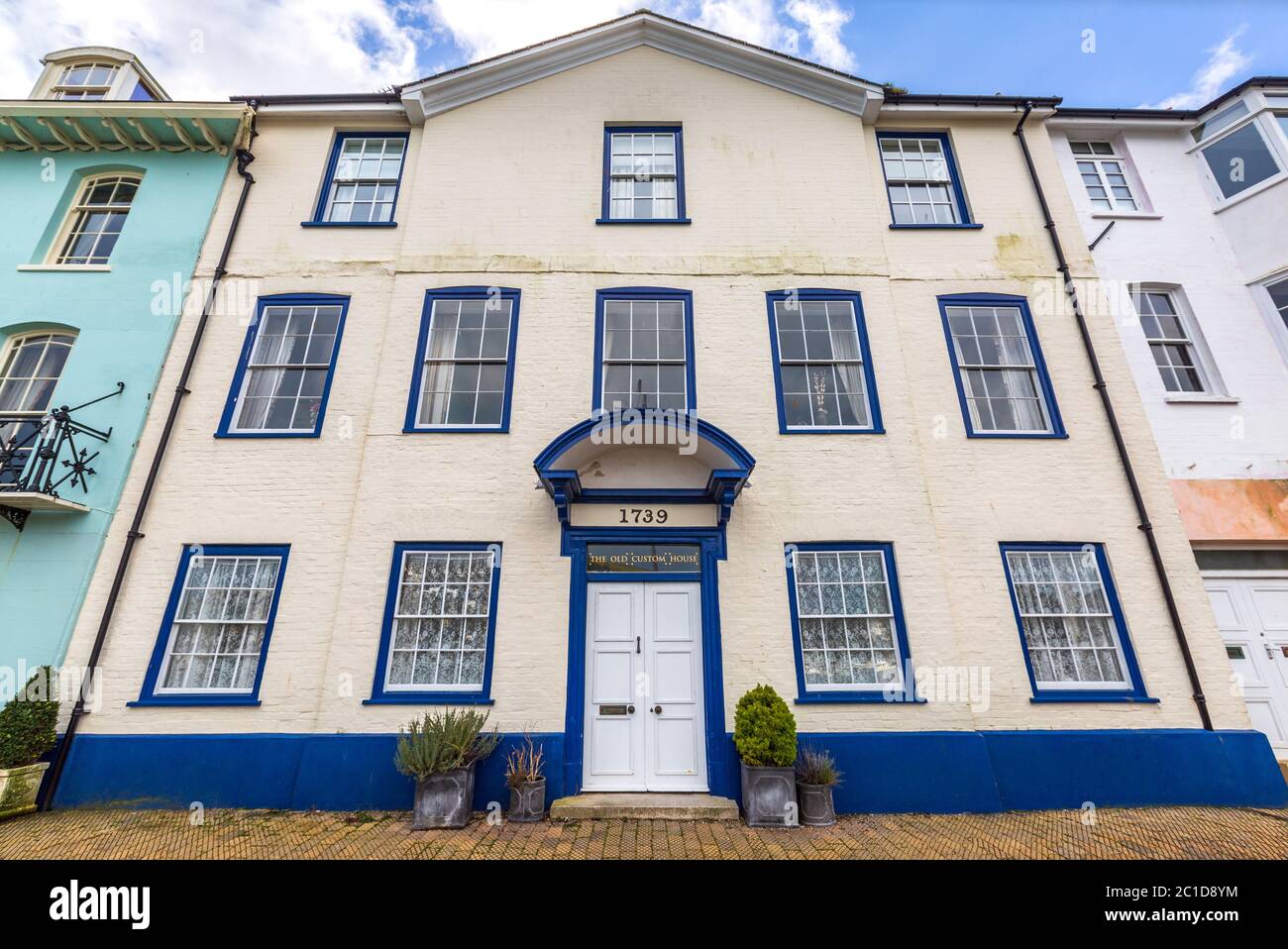 La vieille maison personnalisée à Bayard's Cove à Dartmouth, Devon, Angleterre Banque D'Images