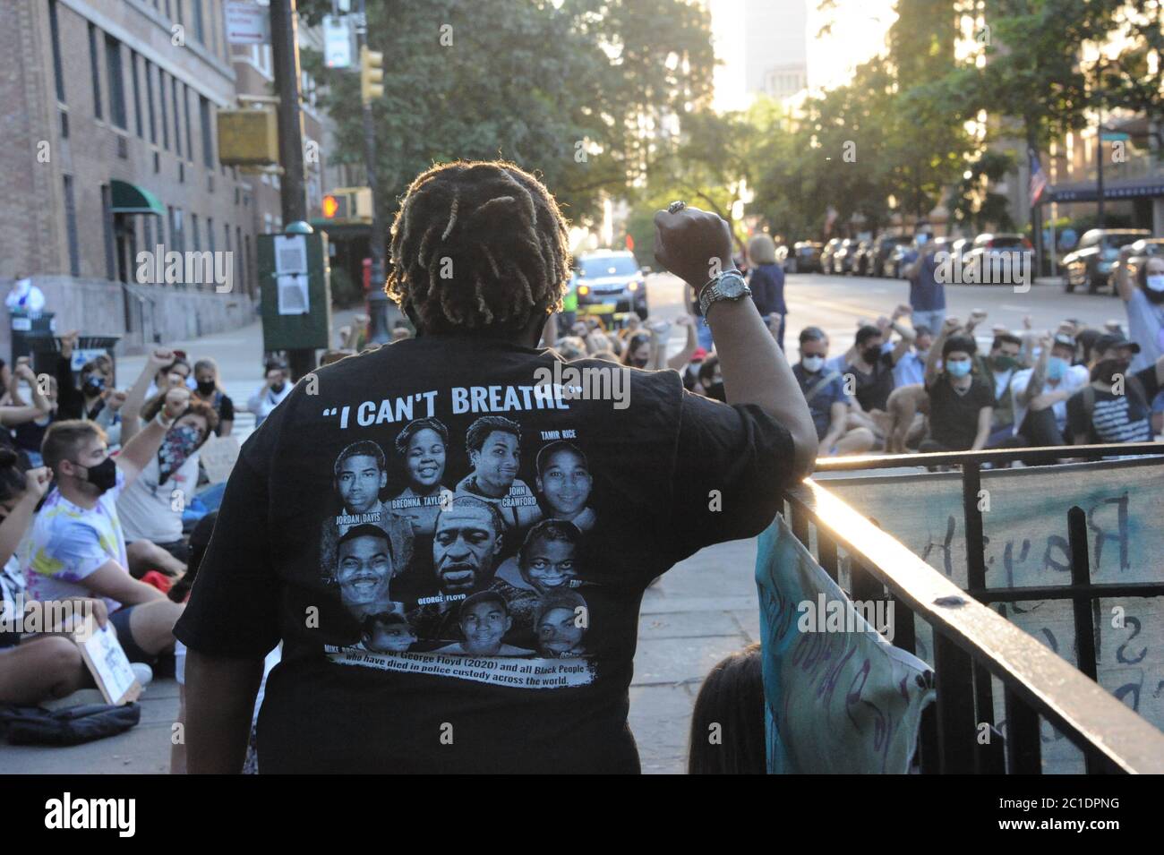 Vigile pour George Floyd 14 juin 2020 à Manhattaans Upper East Side à l'extérieur de Gracie Mansion, résidence du maire Bill de Blasio, à New York, New York Banque D'Images