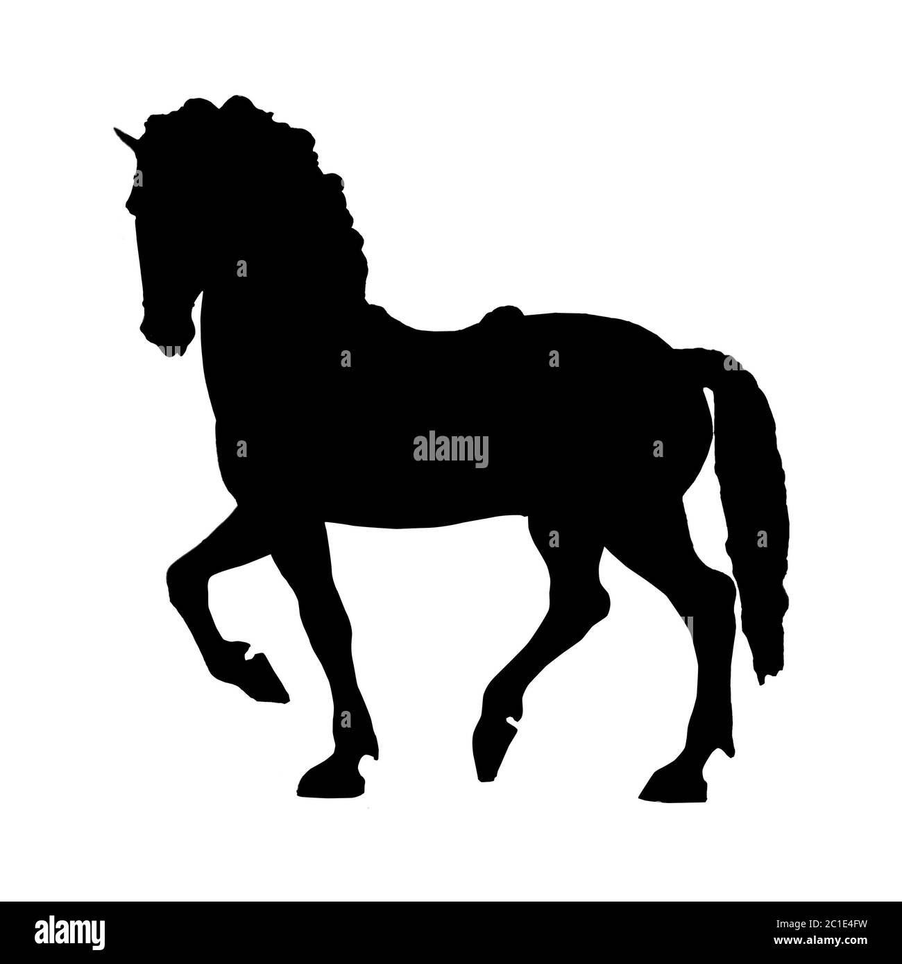 Vue latérale Graphic Horse Sculpture isolée Banque D'Images