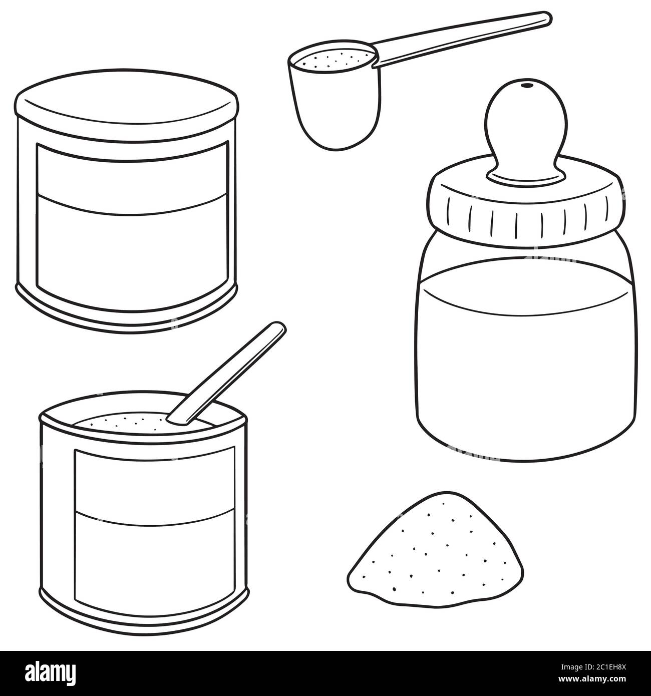 ensemble vectoriel de lait en poudre Illustration de Vecteur