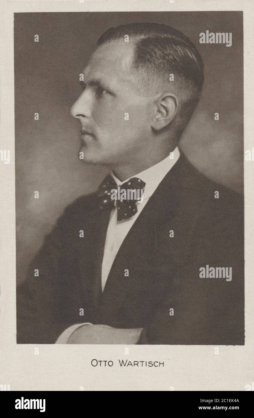 Carte postale d'Otto Wartisch (1893-1969), chef d'orchestre, compositeur et membre du NSDAP. Banque D'Images