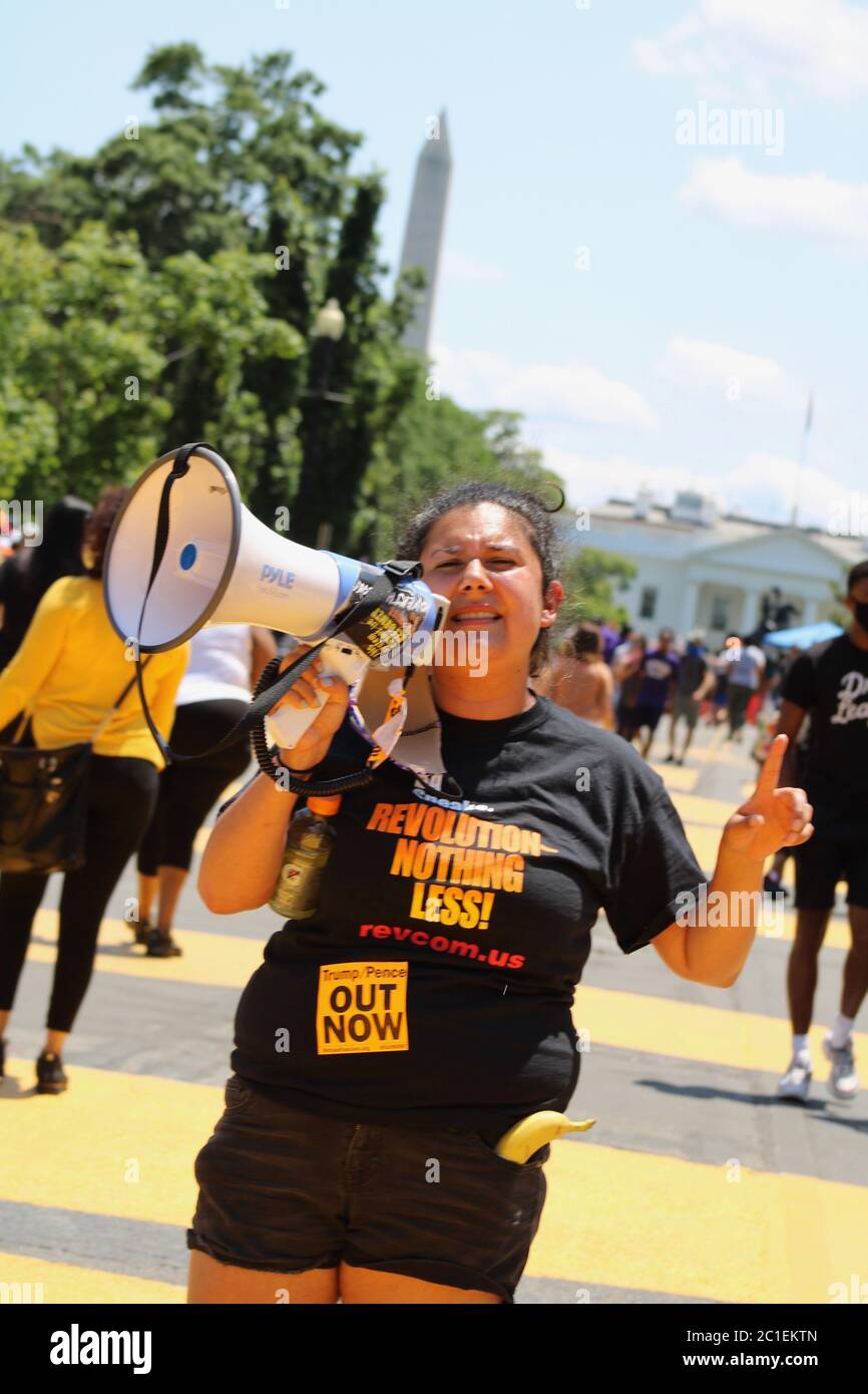Washington D. C., District de Columbia, États-Unis. 14 juin 2020. Manifestation au parc Lafayette le 14 juin 2020, de 4:7 à 00:00, organisée par Trump/Pence Out Now, en faveur de Black Lives Matter. Crédit : Amy Katz/ZUMA Wire/Alay Live News Banque D'Images