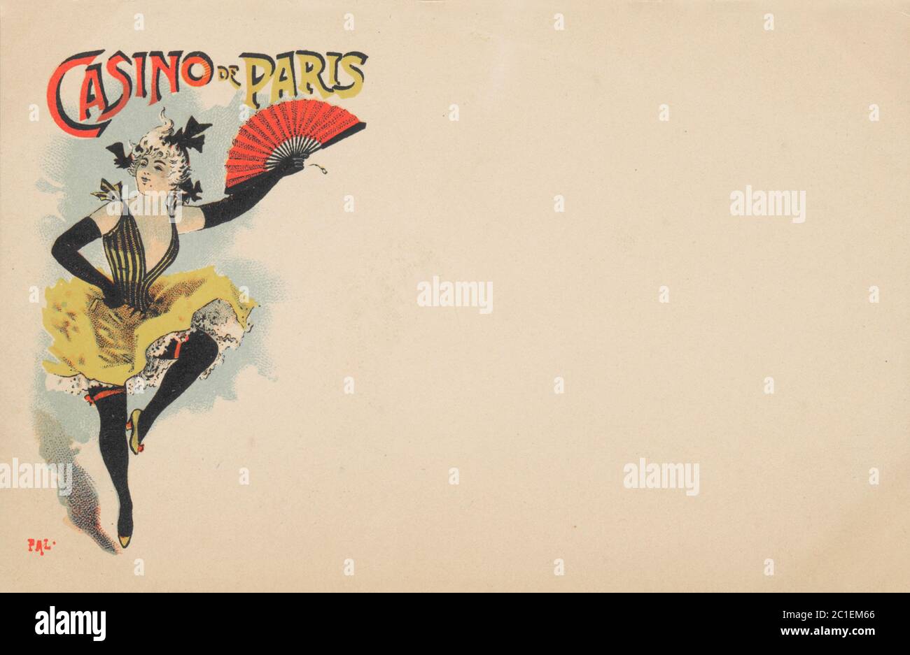Carte d'artiste décorative de la série 'Casino de Paris'. 1910s Banque D'Images