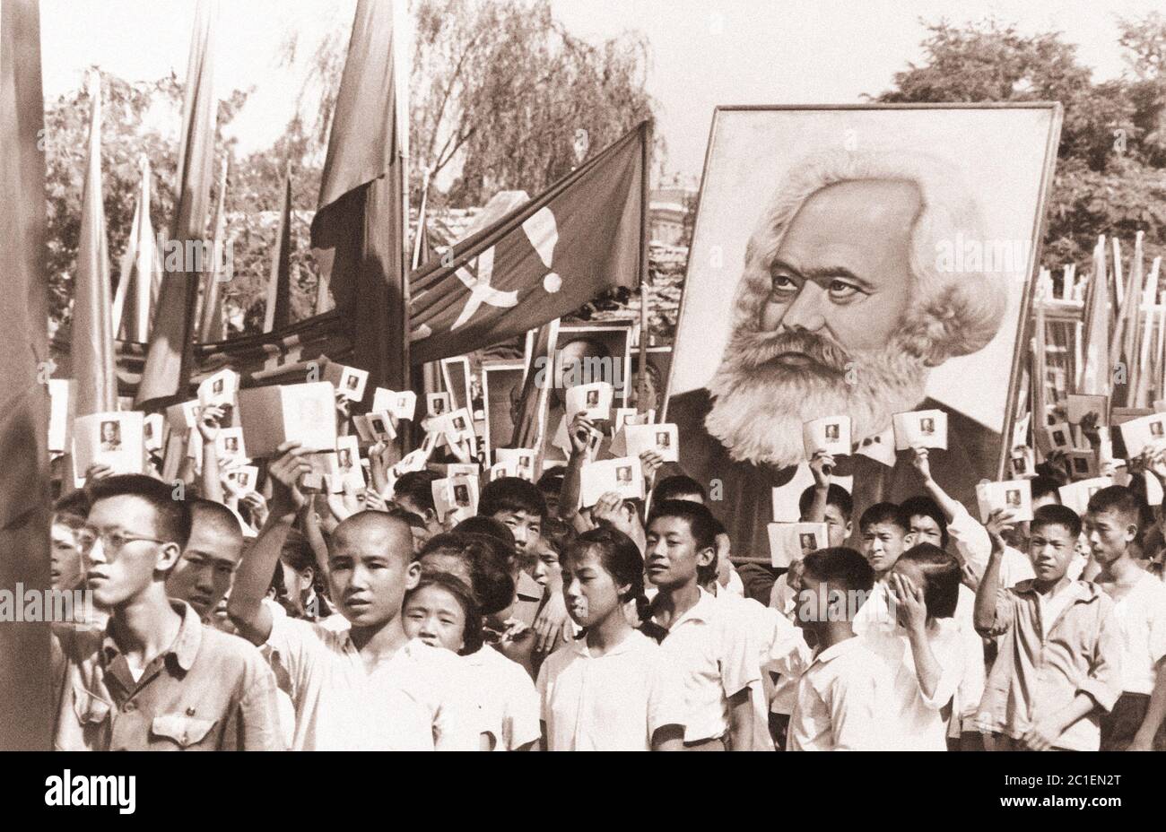 Heure de la Révolution culturelle chinoise. Chine. Années 1960-1970 la Grande Révolution culturelle prolétarienne, fut un mouvement sociopolitique en Chine de 1966 jusqu'à Banque D'Images