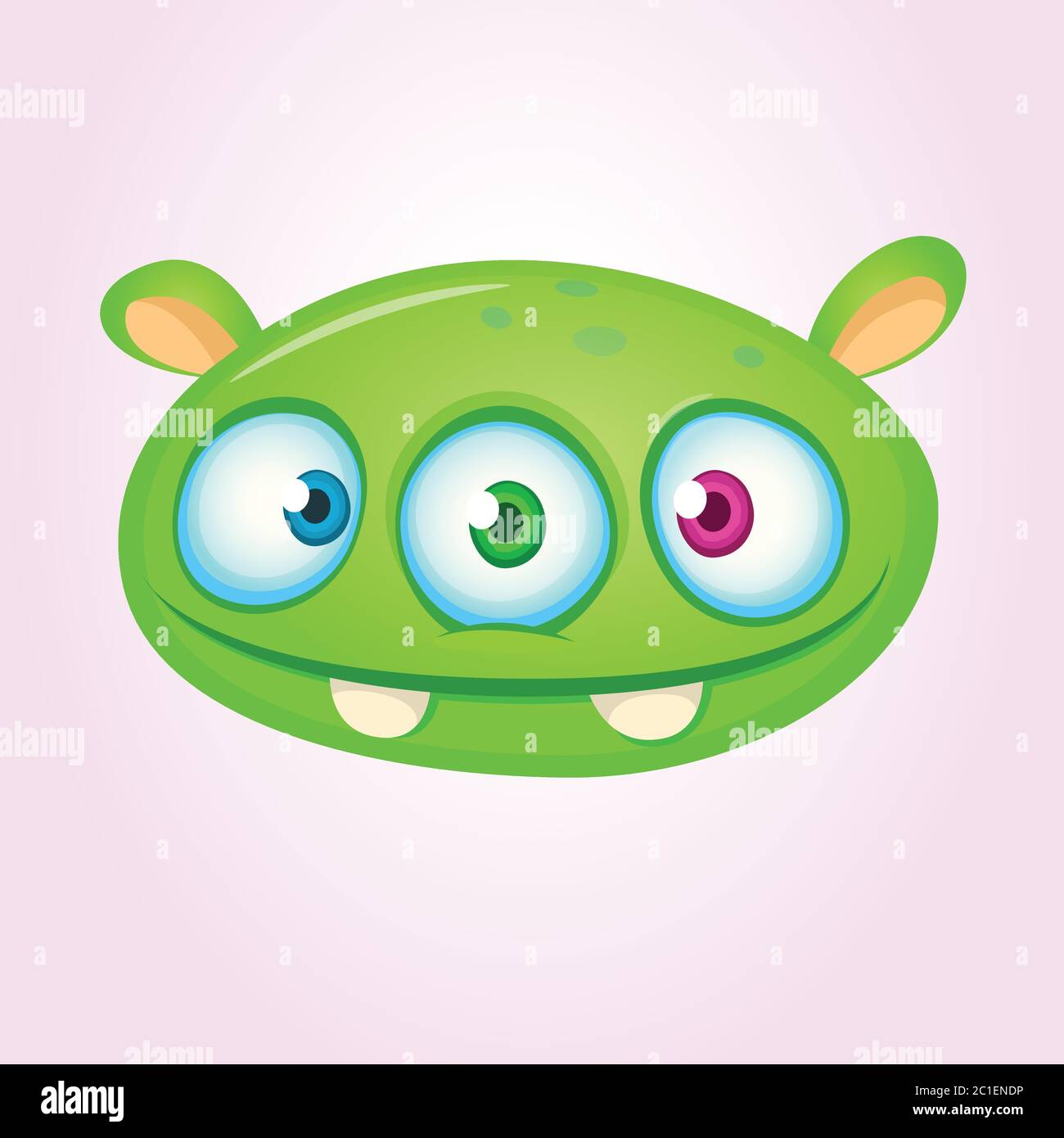 Alienhead cartoon heureux. Vector illustration de monster head Illustration de Vecteur