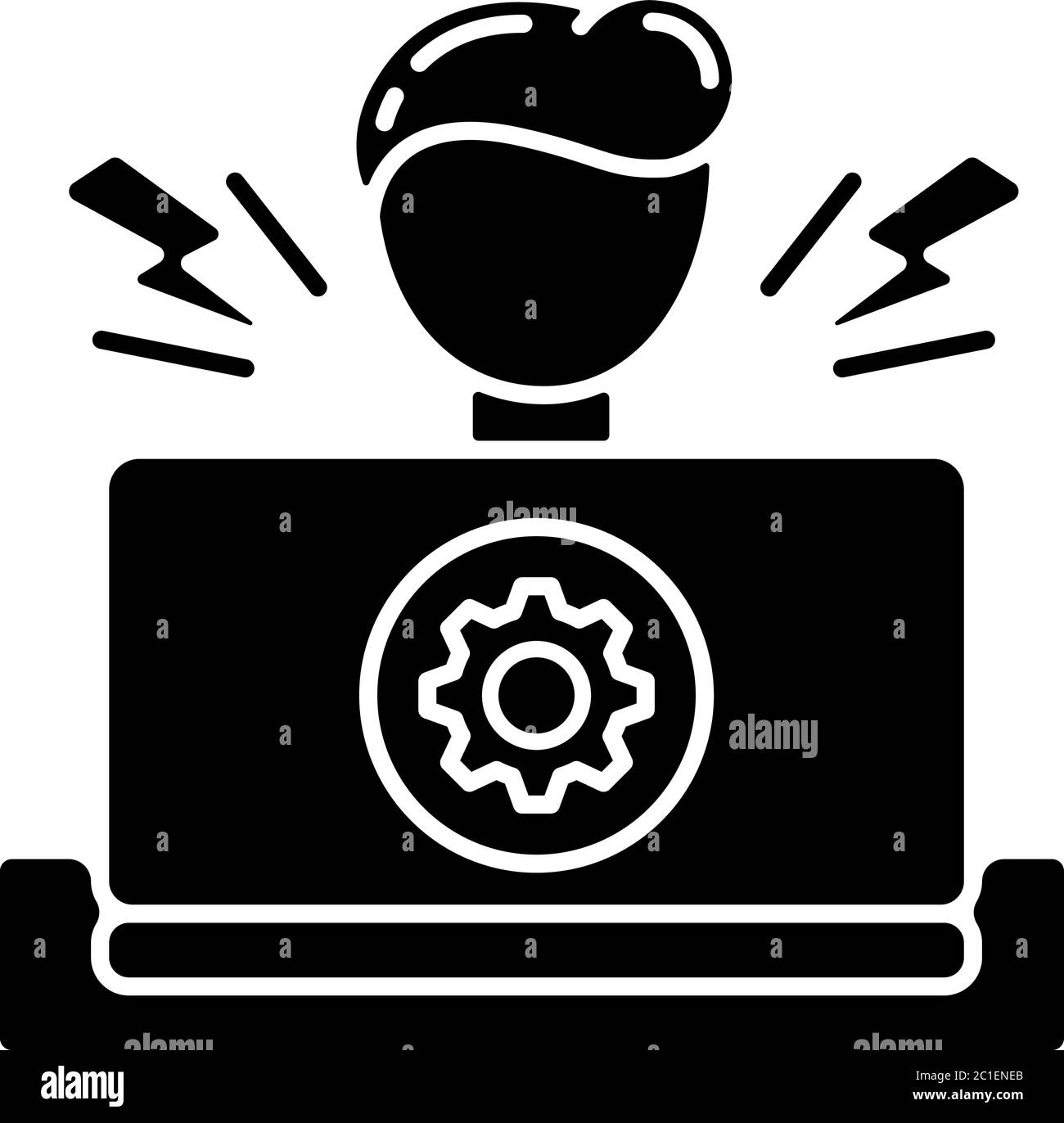 Icône de glyphe noir pour les tests d'effort Illustration de Vecteur