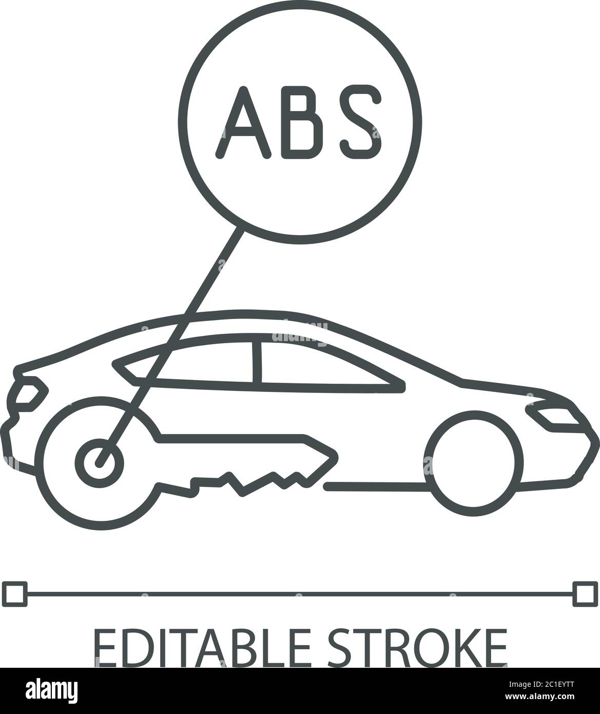 Icône linéaire Perfect pixel du système anti-verrouillage Illustration de Vecteur