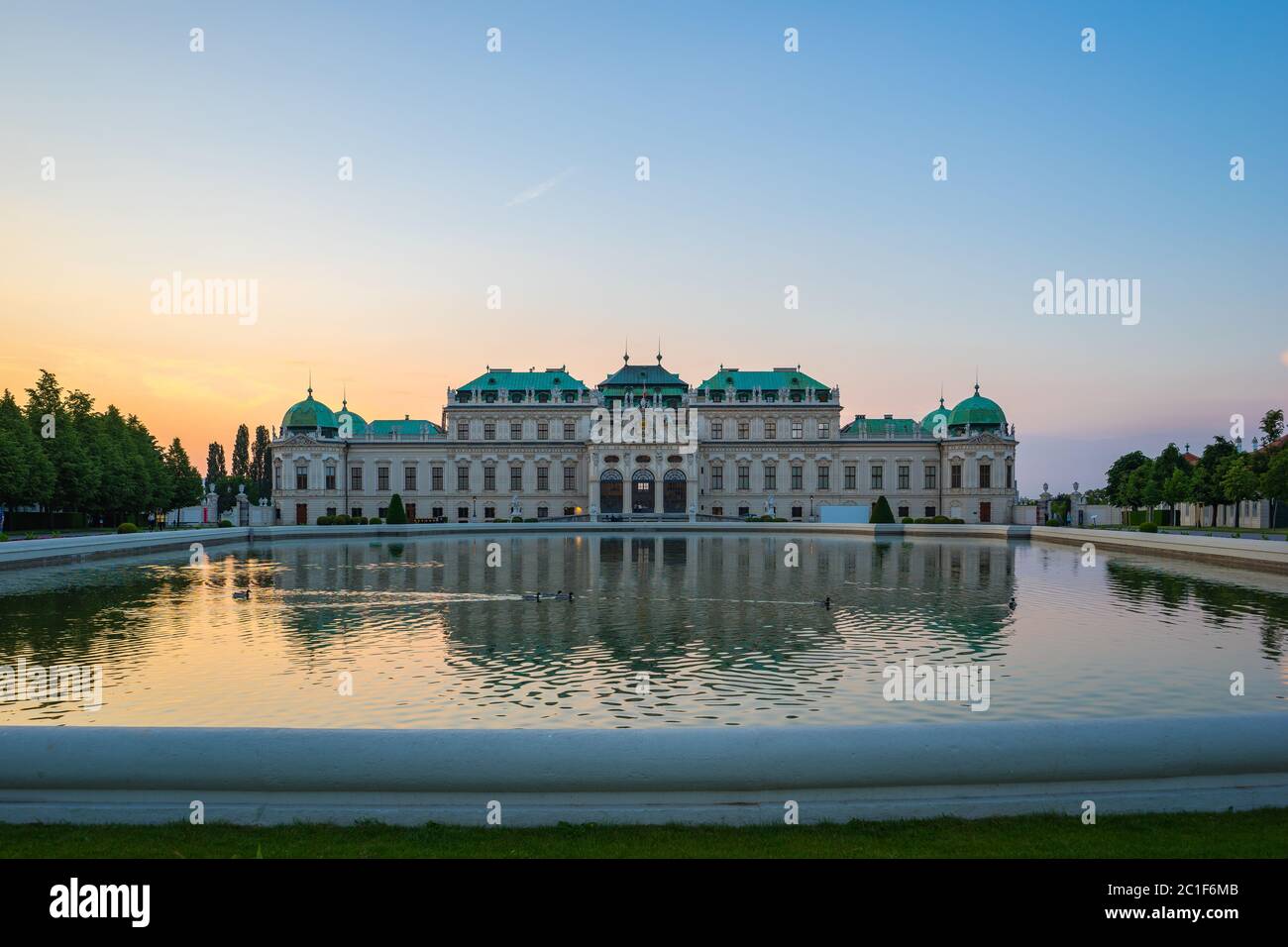 Musée Belvedere au coucher du soleil à Vienne, Autriche Banque D'Images