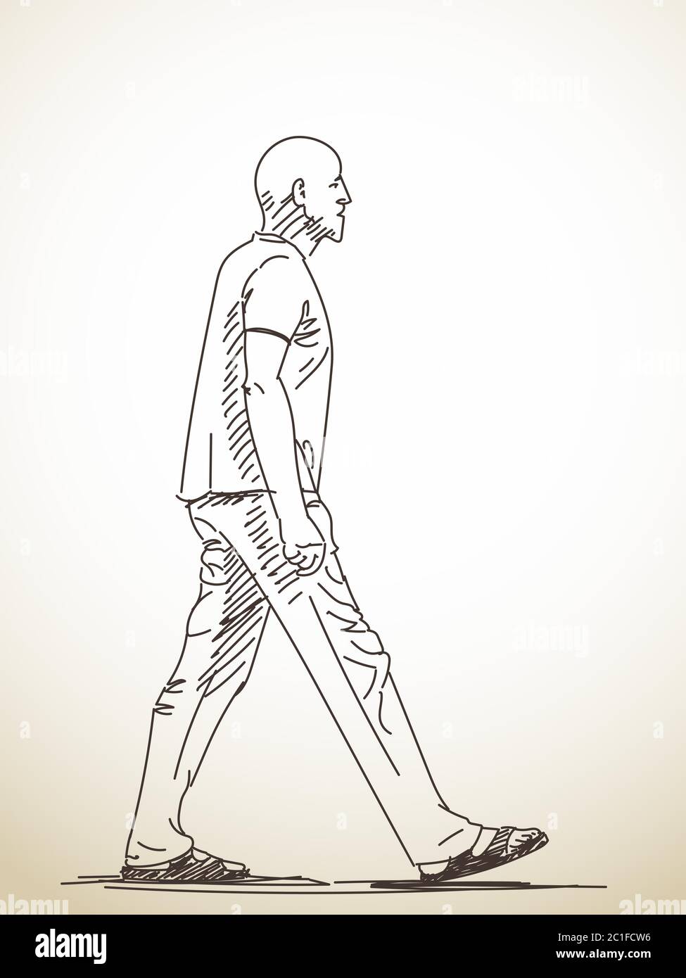 Dessin d'une illustration représentant un homme marchant Illustration de Vecteur