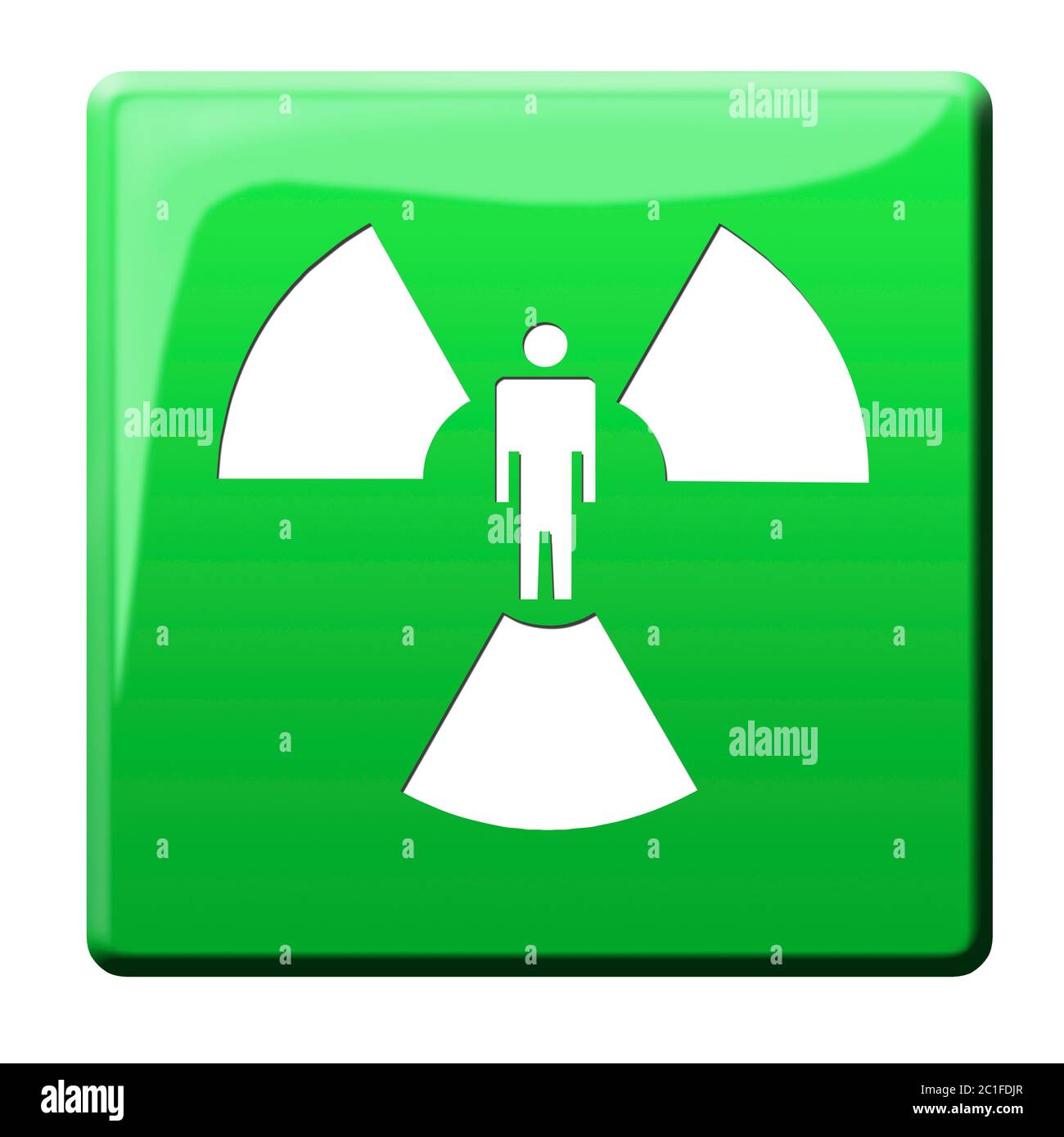 alarme atom - bouton de symbole Banque D'Images