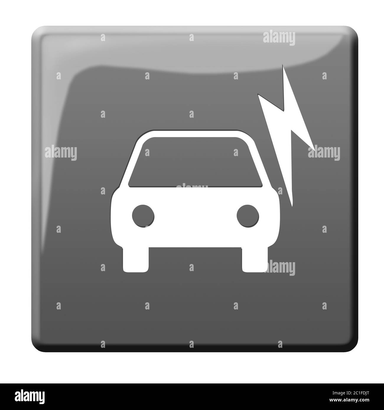 Voiture électrique - bouton symbole Banque D'Images