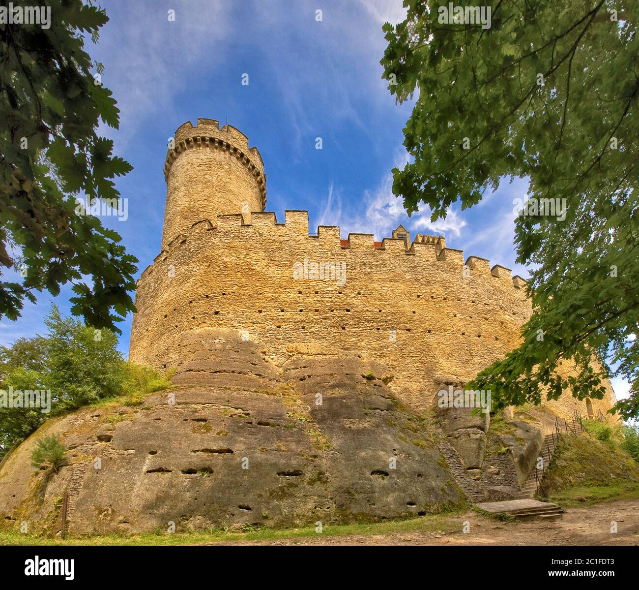 Kokořín château près de Mělník à Stredocesky kraj (région de Bohème centrale), République tchèque Banque D'Images