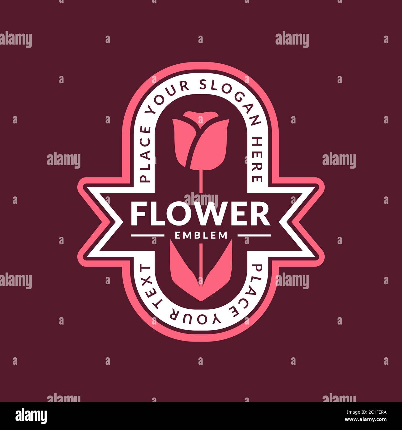 Emblème floral. Modèle vectoriel pour logo floral avec tulipe. Illustration de Vecteur