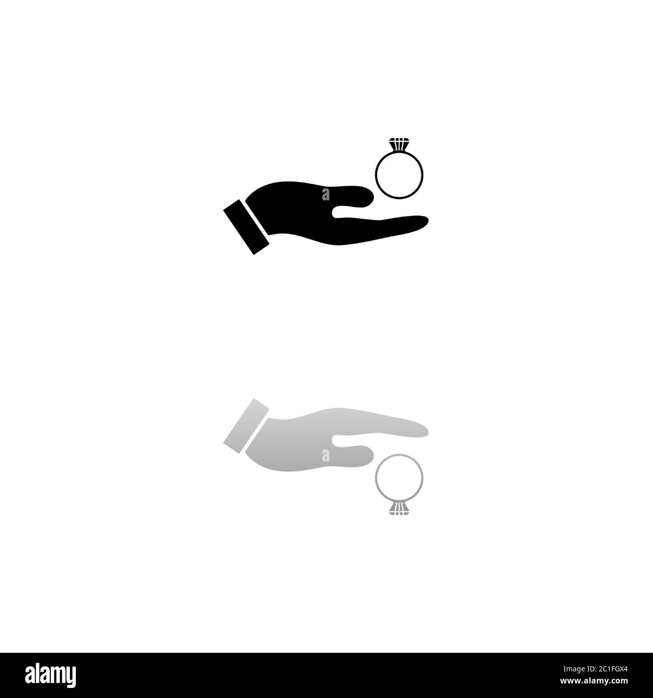 Mains mâles tenant l'anneau d'engagement. Symbole noir sur fond blanc. Illustration simple. Icône vecteur plat. Ombre de réflexion miroir. Peut être utilisé dans Illustration de Vecteur Mains mâles tenant l'anneau d'engagement. Symbole noir sur fond blanc. Illustration simple. Icône vecteur plat. Ombre de réflexion miroir. Peut être utilisé dans Illustration de Vecteur