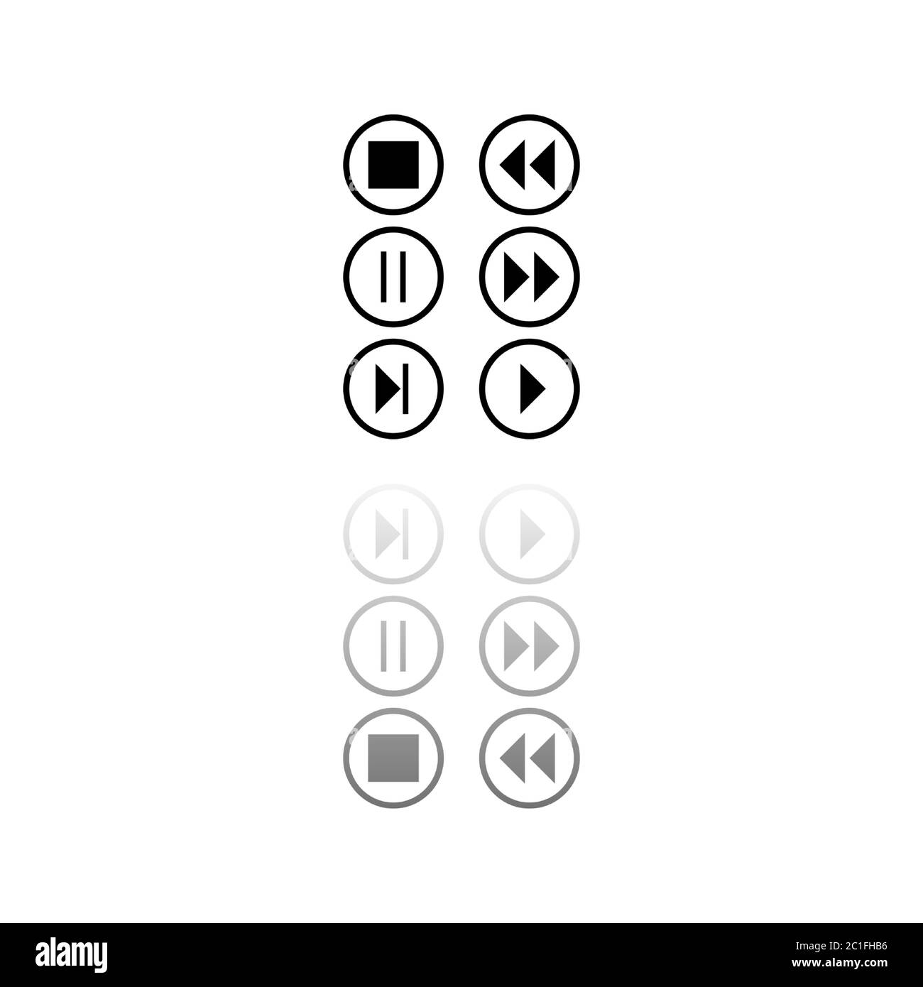 Boutons du lecteur audio vidéo. Symbole noir sur fond blanc. Illustration simple. Icône vecteur plat. Ombre de réflexion miroir. Peut être utilisé dans le logo, nous Illustration de Vecteur Boutons du lecteur audio vidéo. Symbole noir sur fond blanc. Illustration simple. Icône vecteur plat. Ombre de réflexion miroir. Peut être utilisé dans le logo, nous Illustration de Vecteur