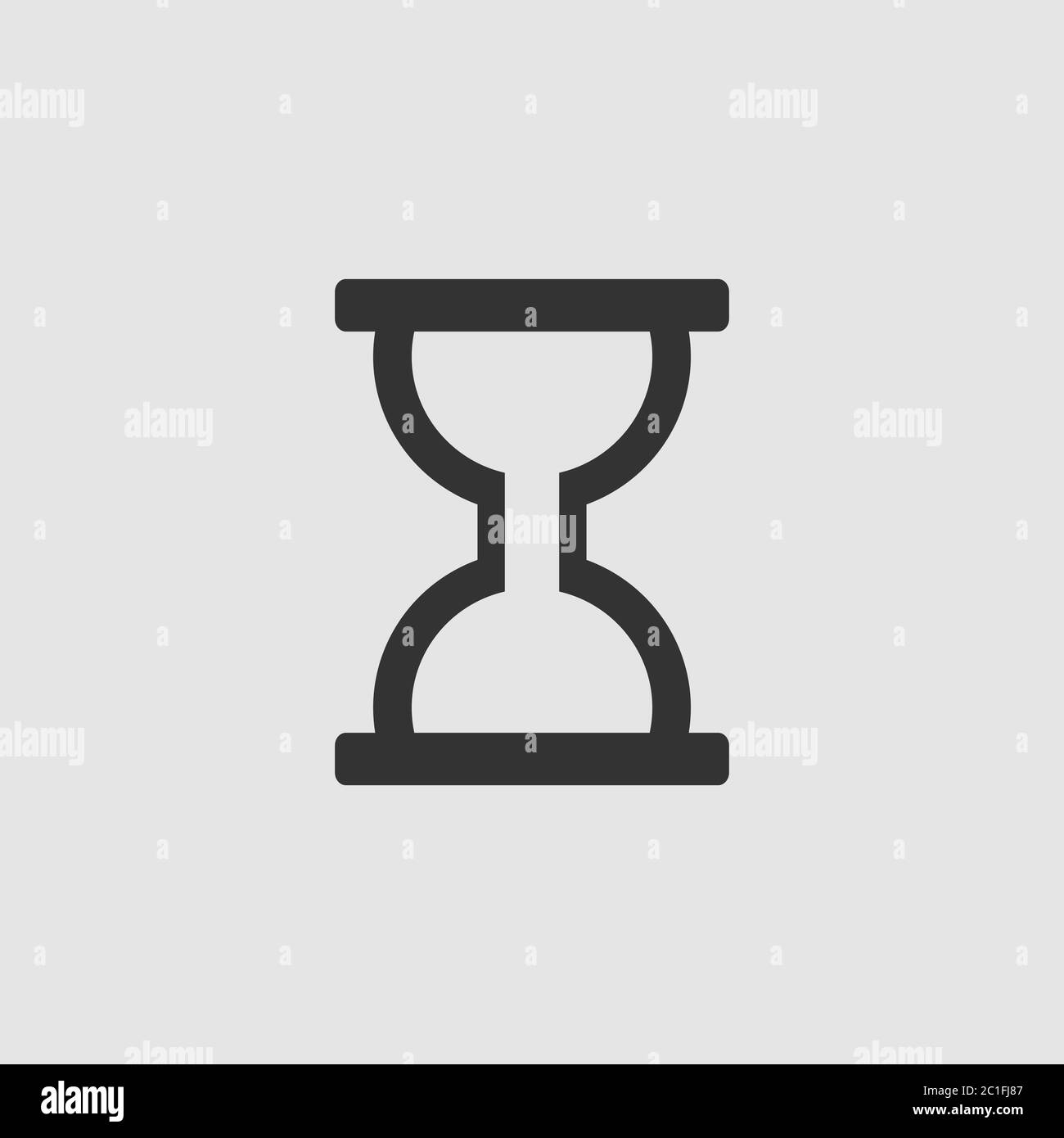 Icône HourGlass plate. Pictogramme noir sur fond gris. Symbole d'illustration vectorielle Illustration de Vecteur