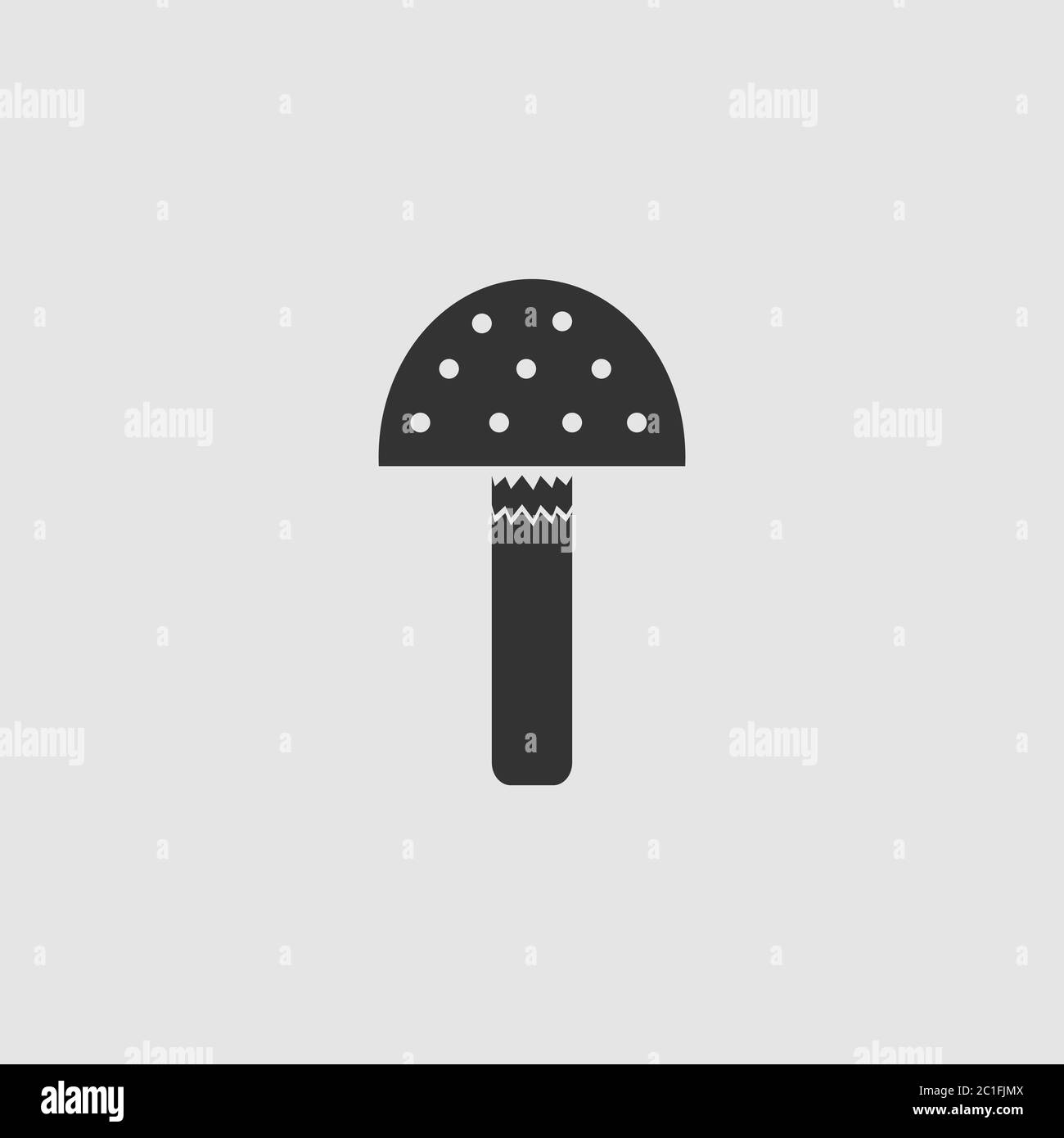 Amanita icône plate. Pictogramme noir sur fond gris. Symbole d'illustration vectorielle Illustration de Vecteur