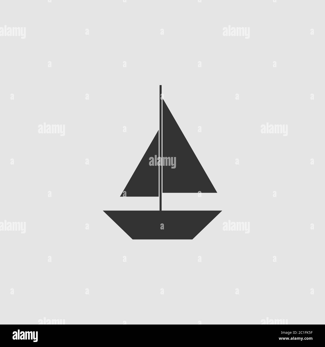 Icône bateau à voile plate. Pictogramme noir sur fond gris. Symbole  d'illustration vectorielle Image Vectorielle Stock - Alamy