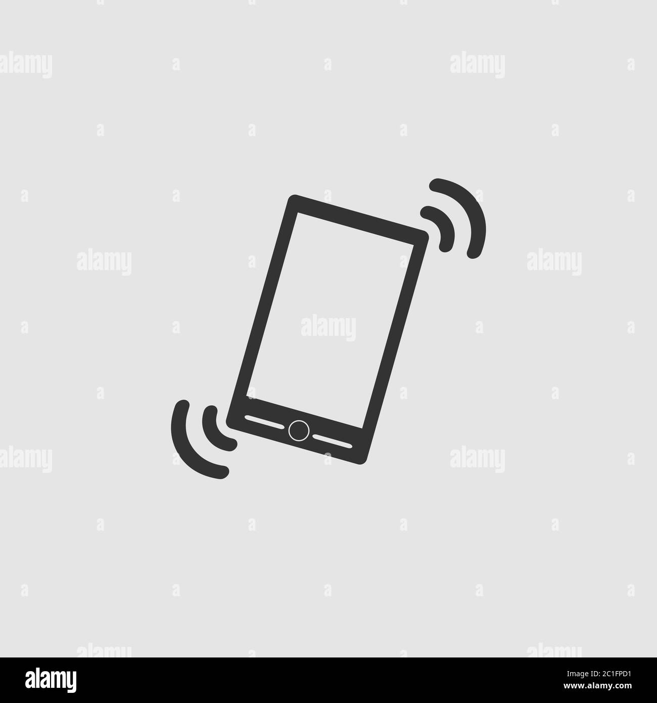 Icône de smartphone en mode silencieux. Pictogramme noir sur fond gris. Symbole d'illustration vectorielle Illustration de Vecteur