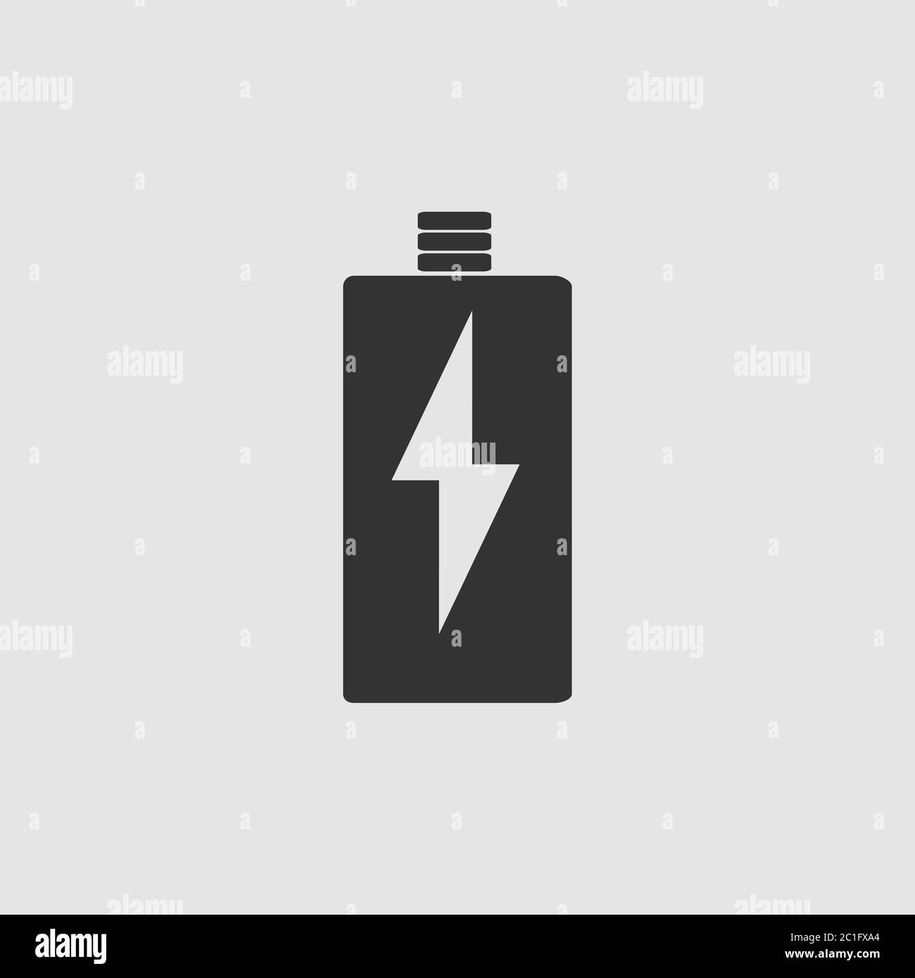 Icône de charge de la batterie déchargée. Pictogramme noir sur fond gris.  Symbole d'illustration vectorielle Image Vectorielle Stock - Alamy