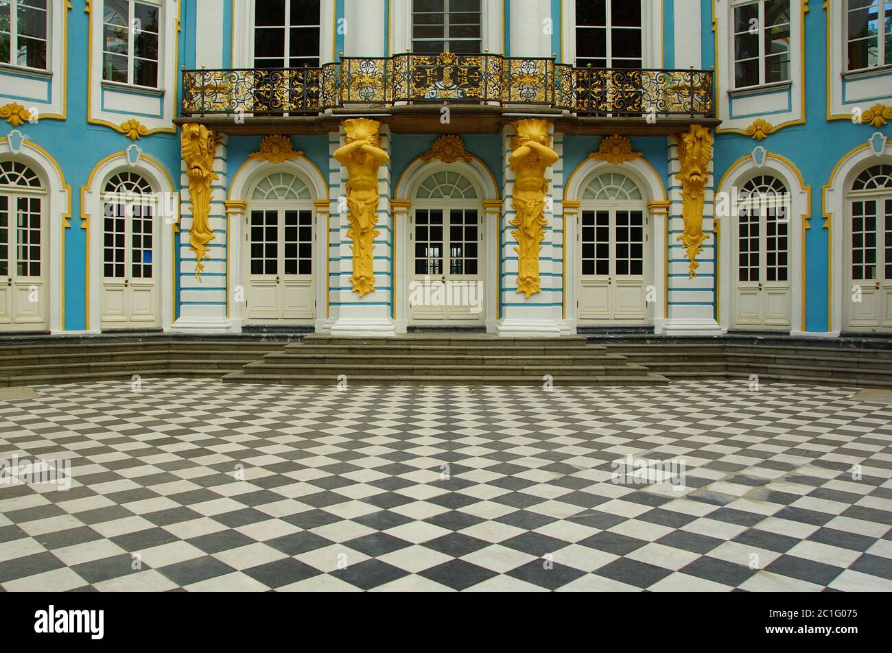 Fragment de la façade et du plancher du pavillon l'Hermitage Banque D'Images