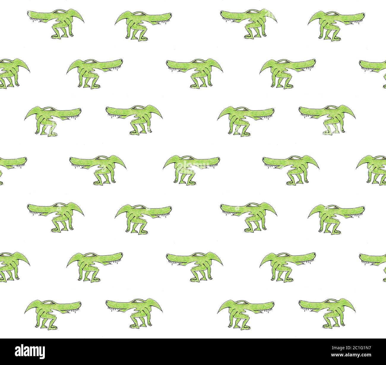 Motif de dessin extraterrestre Monster Reptile Banque D'Images