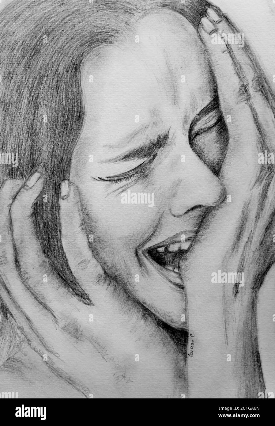 Triste portrait de femme Banque D'Images