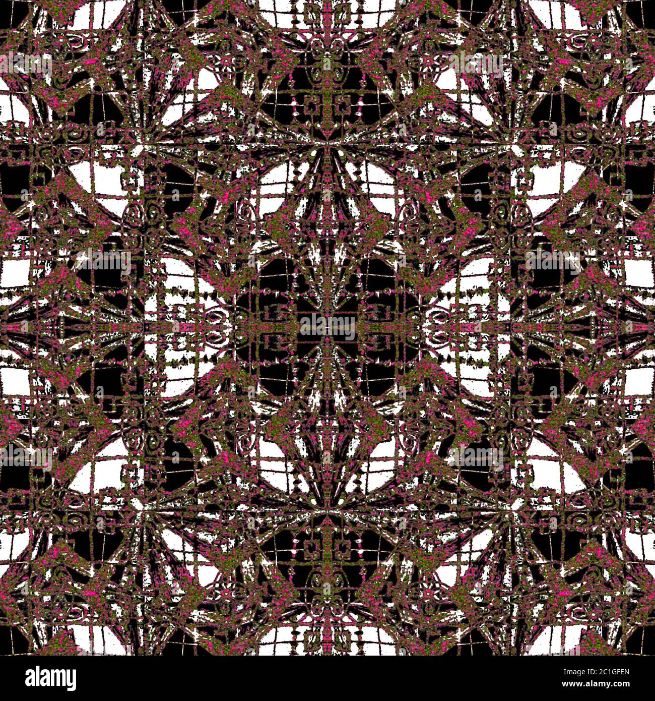 Motif géométrique abstrait Grunge orné Banque D'Images