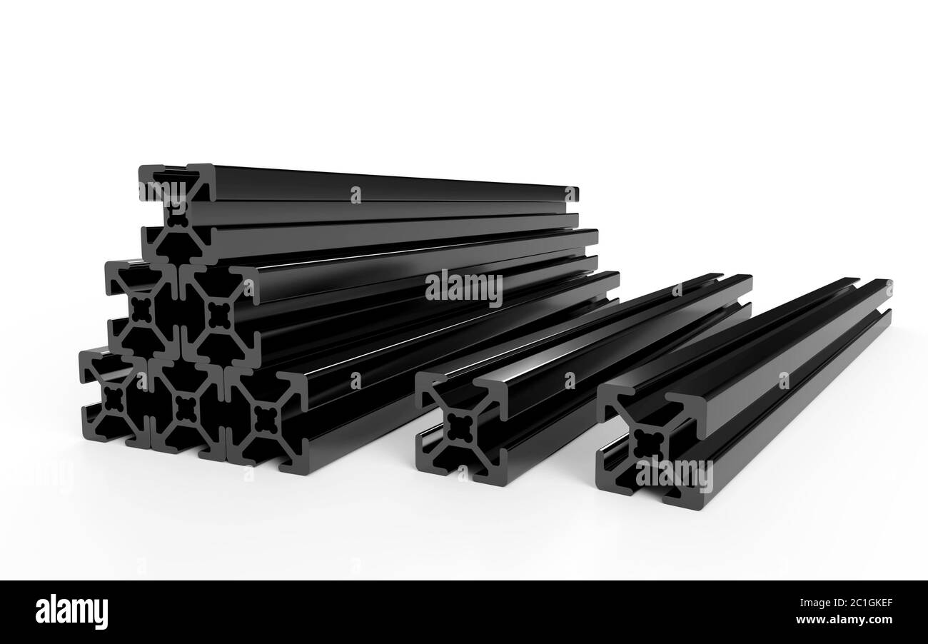 Plusieurs profils en aluminium Banque D'Images