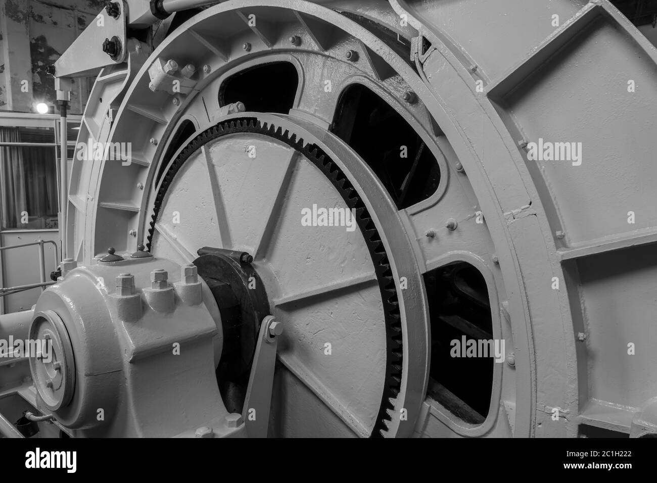 Pendeen.Cornwall.United Kingdom.février 20 2020.le matériel de bobinage est exposé dans la maison de bobinage de la mine d'étain Geevot à Cornwall Banque D'Images